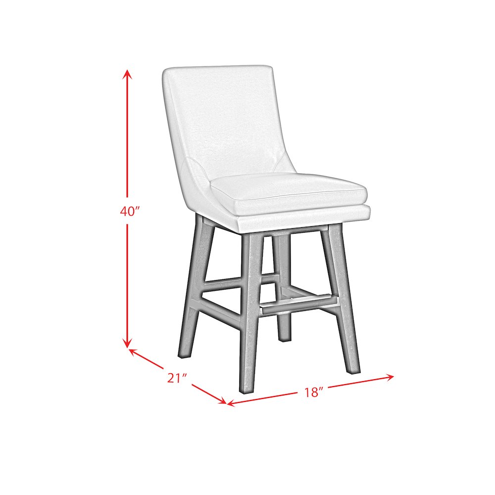 Charlie Swivel Counter Stool with Pewter PU in Espresso (2 Per Carton). Picture 6