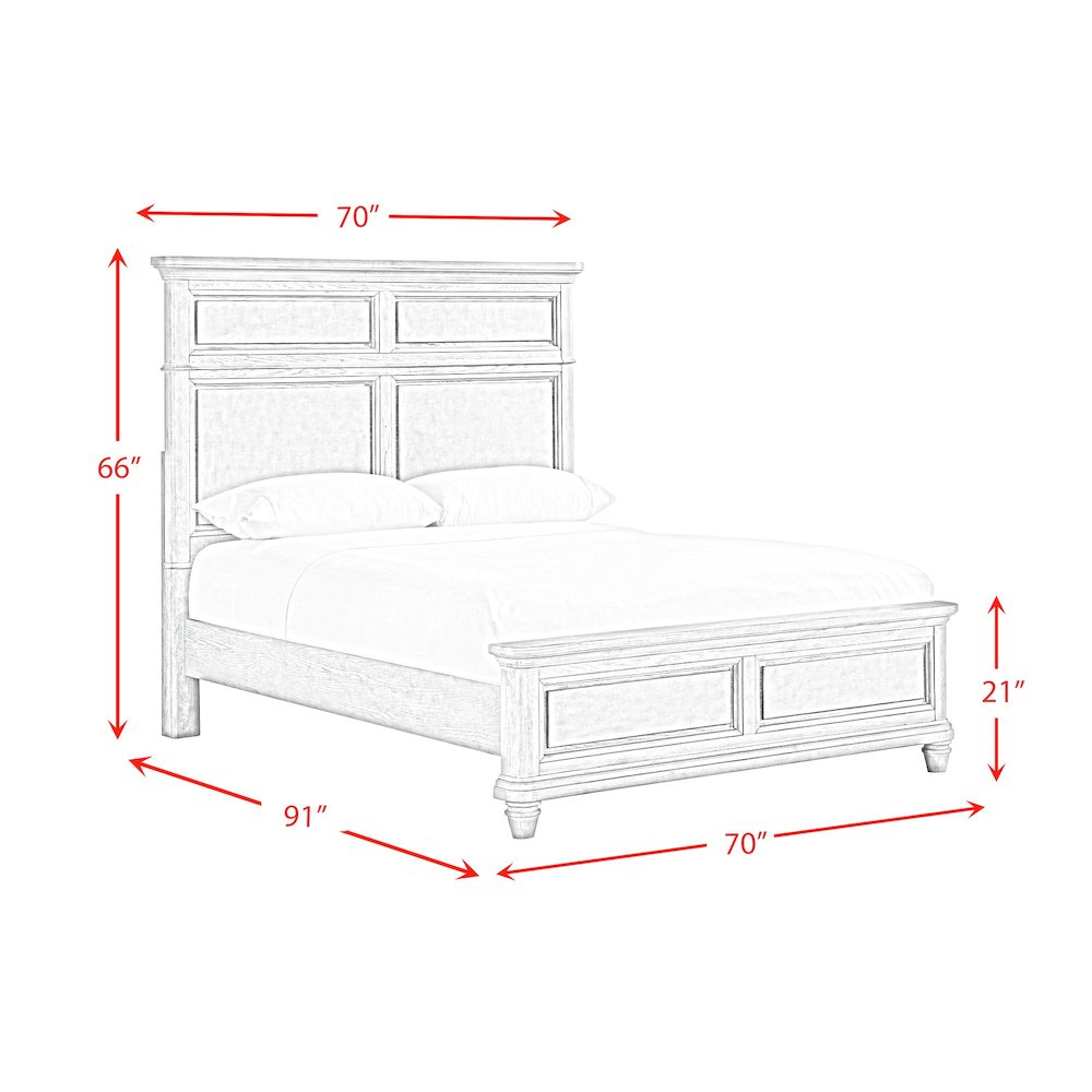 Emiko Queen Panel Bed in Light Grey. Picture 6