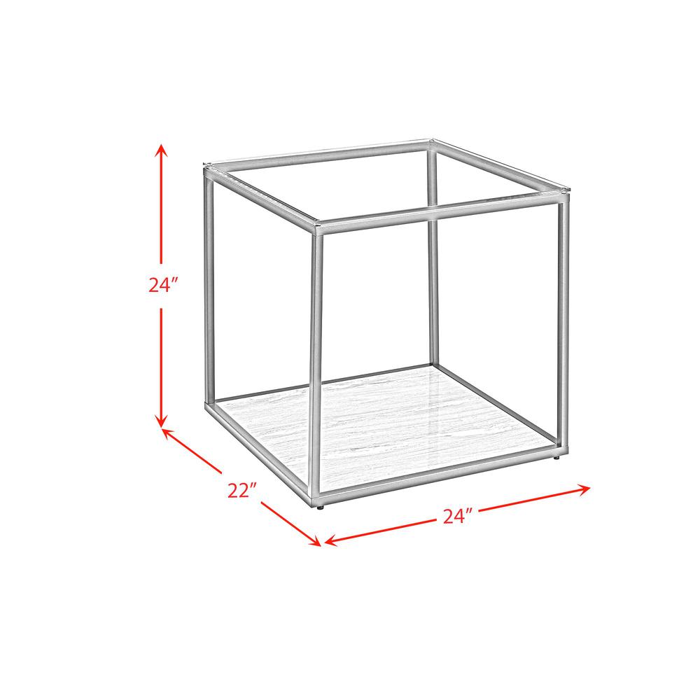 Finney End Table in Grey. Picture 3