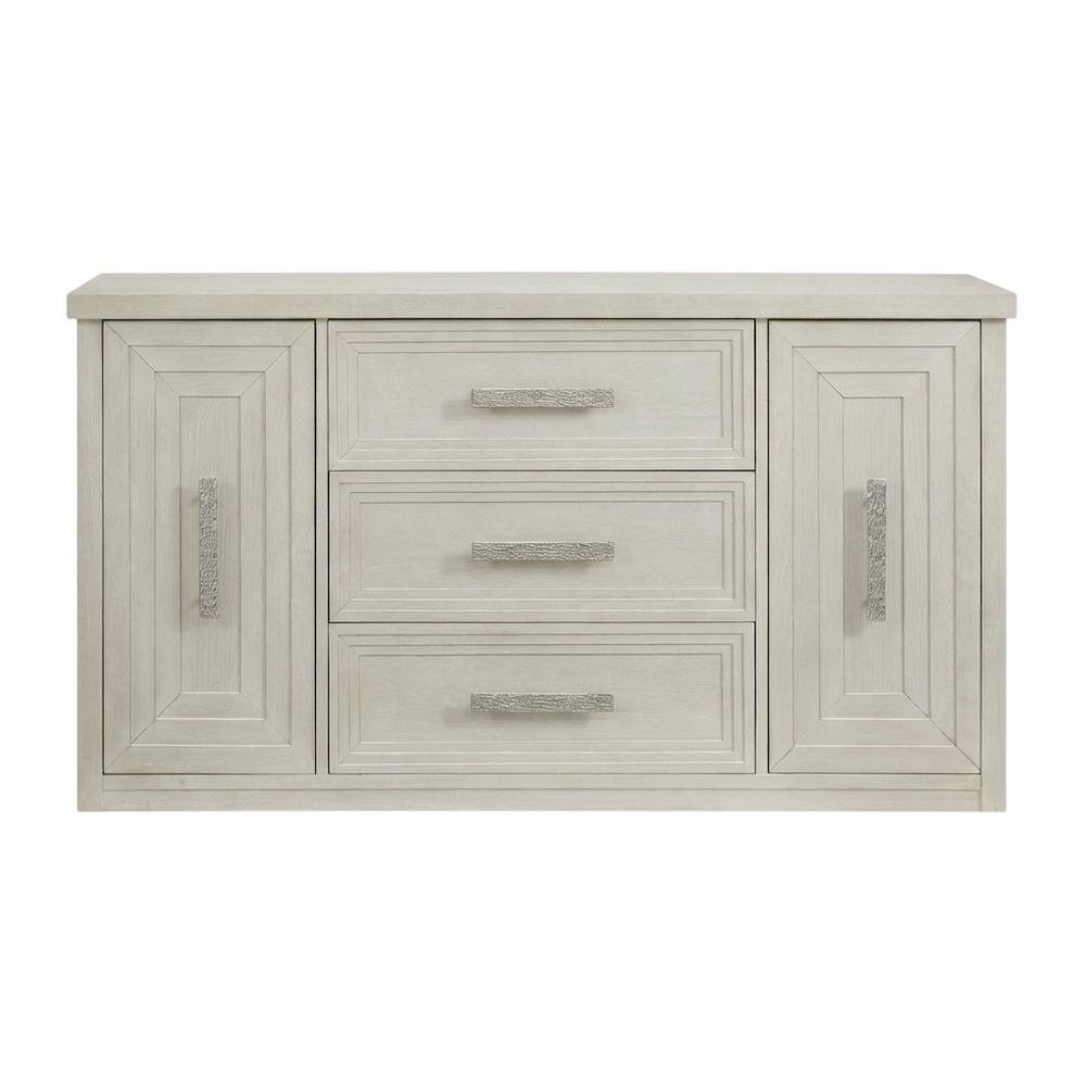 Oak Buffet Cabinet Sideboard with Storage, Credenza, Dining Room, Antique White. Picture 1