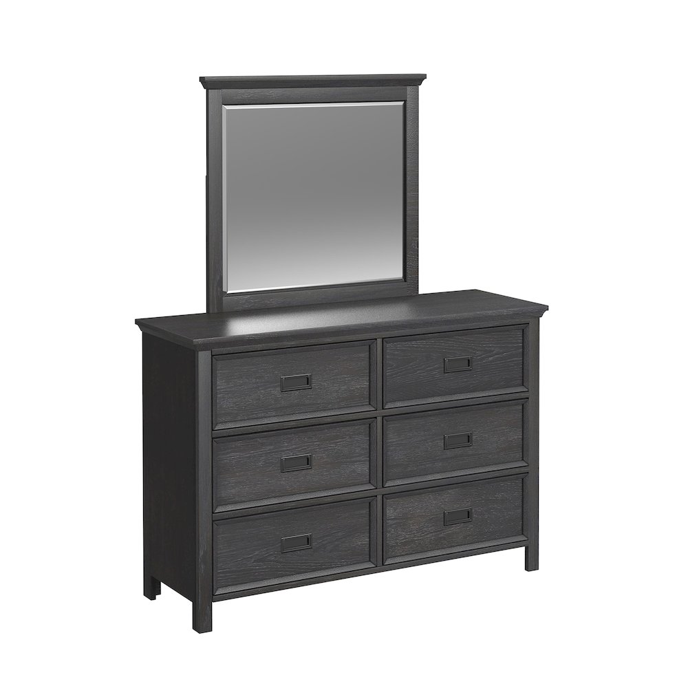 Hampton Kids Dresser and Mirror Set in Charcoal. Picture 1
