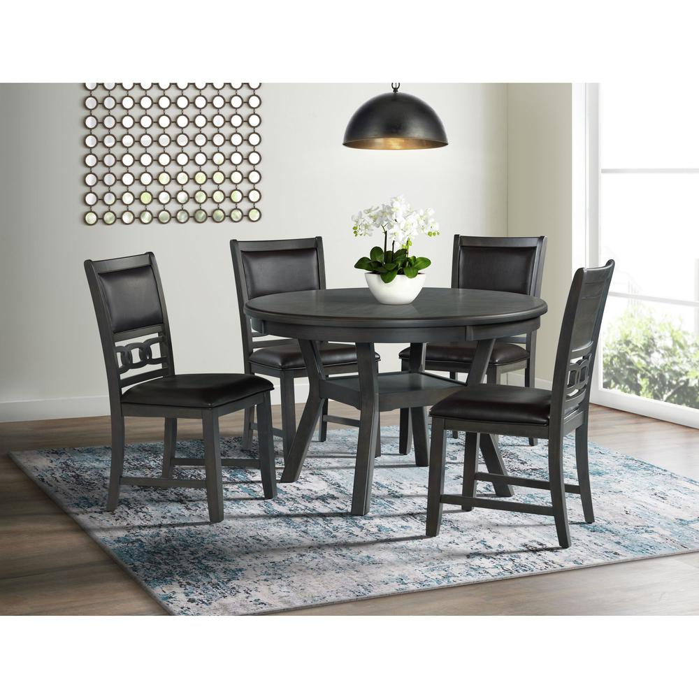 Taylor Standard Height Faux Leather Side Chair Set in Gray. Picture 2
