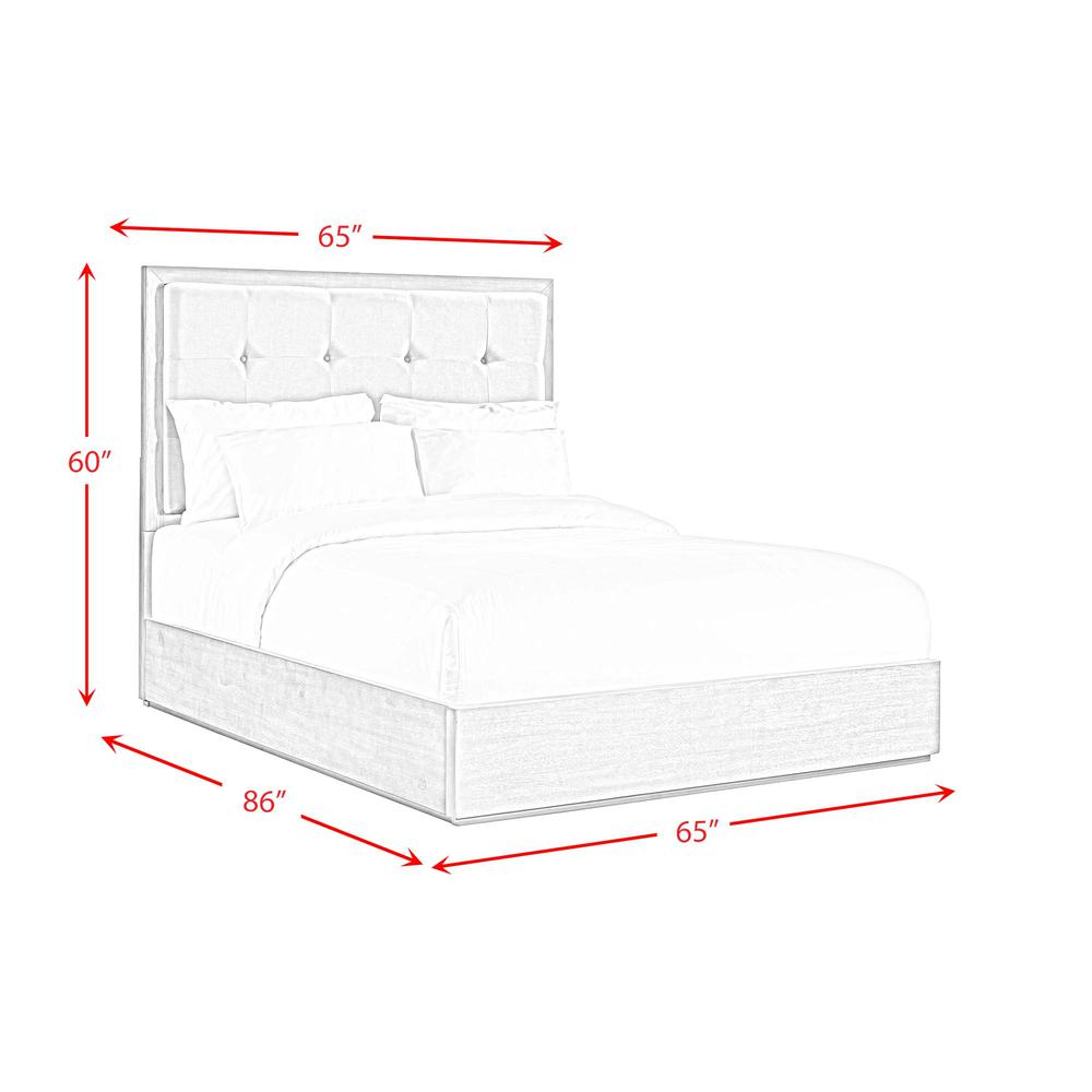 Cadia Queen Bed in Grey. Picture 3