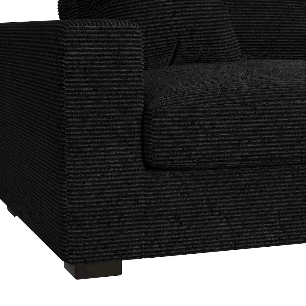 Arizona 4PC Sectional Set with RHF Chaise in Steno Black. Picture 5