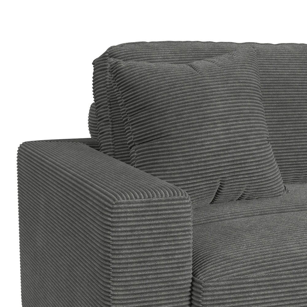 Mesa Modular 7PC Sectional Set with RHF Chaise in Steno Charcoal. Picture 6