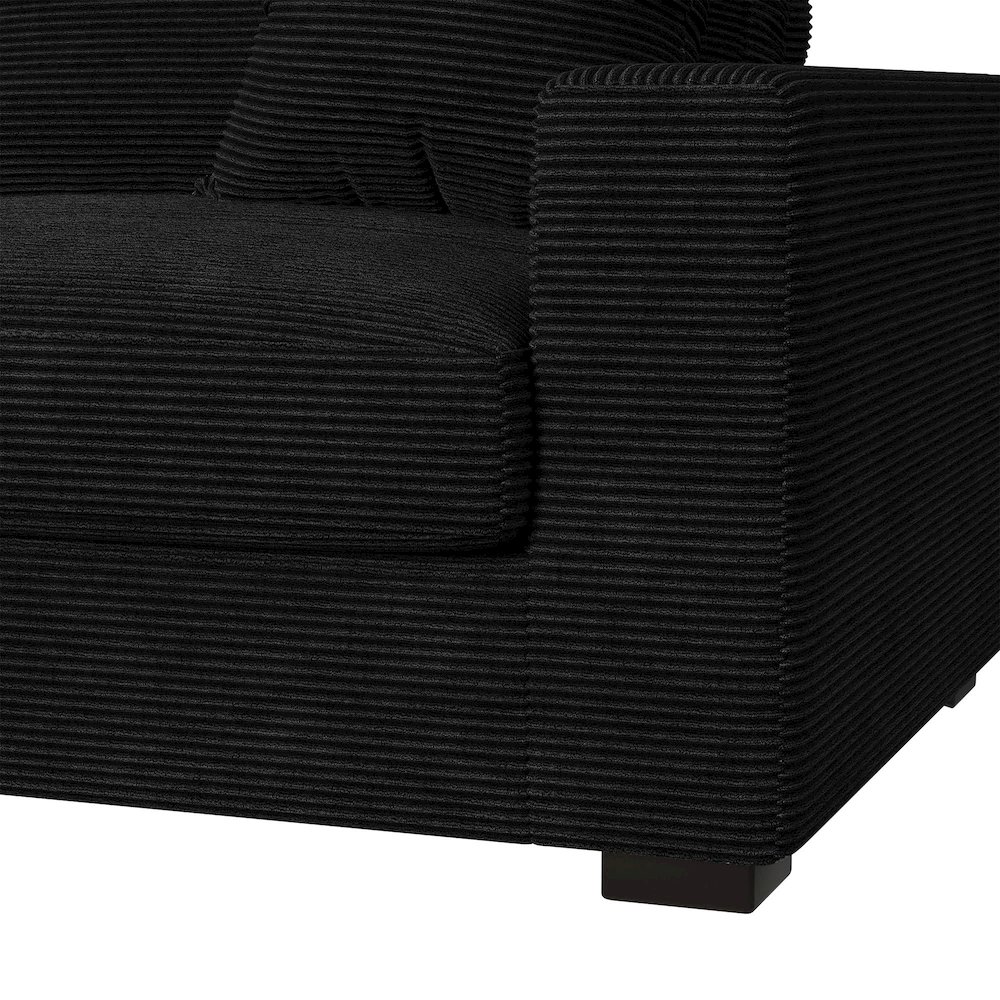 Arizona 4PC Sectional Set with LHF Chaise in Steno Black. Picture 5