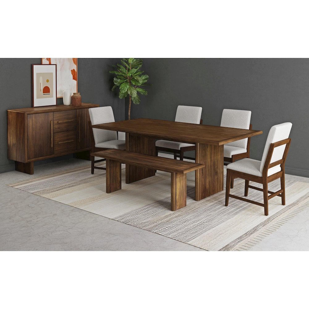 Perth Dining Bench in Brown. Picture 5