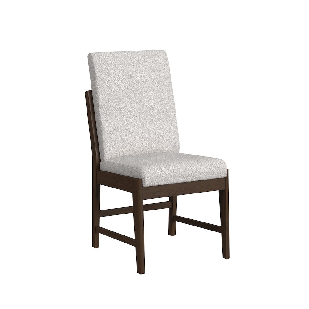 Perth 6PC Standard Height Dining Set in Brown-Table, Four Fabric Chairs & Bench. Picture 3