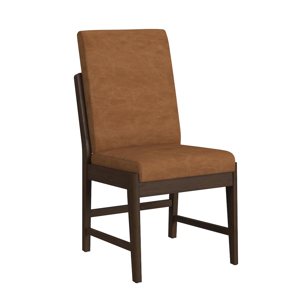 Perth 6PC Standard Height Dining Set in Brown-Table, Four PU Chairs & Bench. Picture 3
