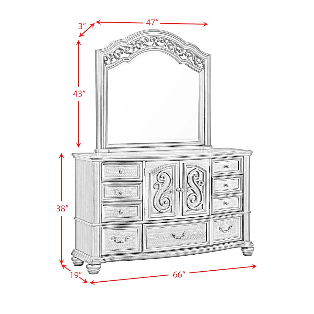Brunswick Dresser and Mirror Set in Mahogany. Picture 12