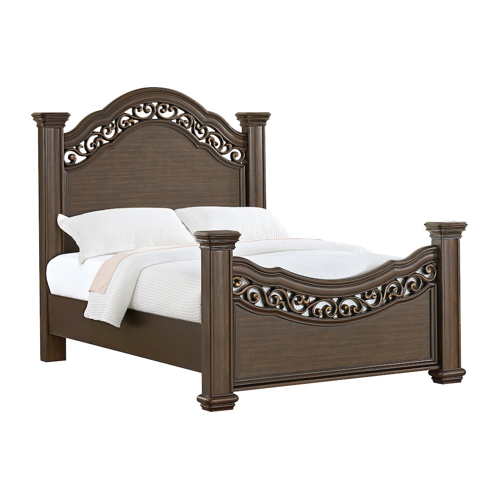 Brunswick Queen Panel Bed in Mahogany. Picture 1