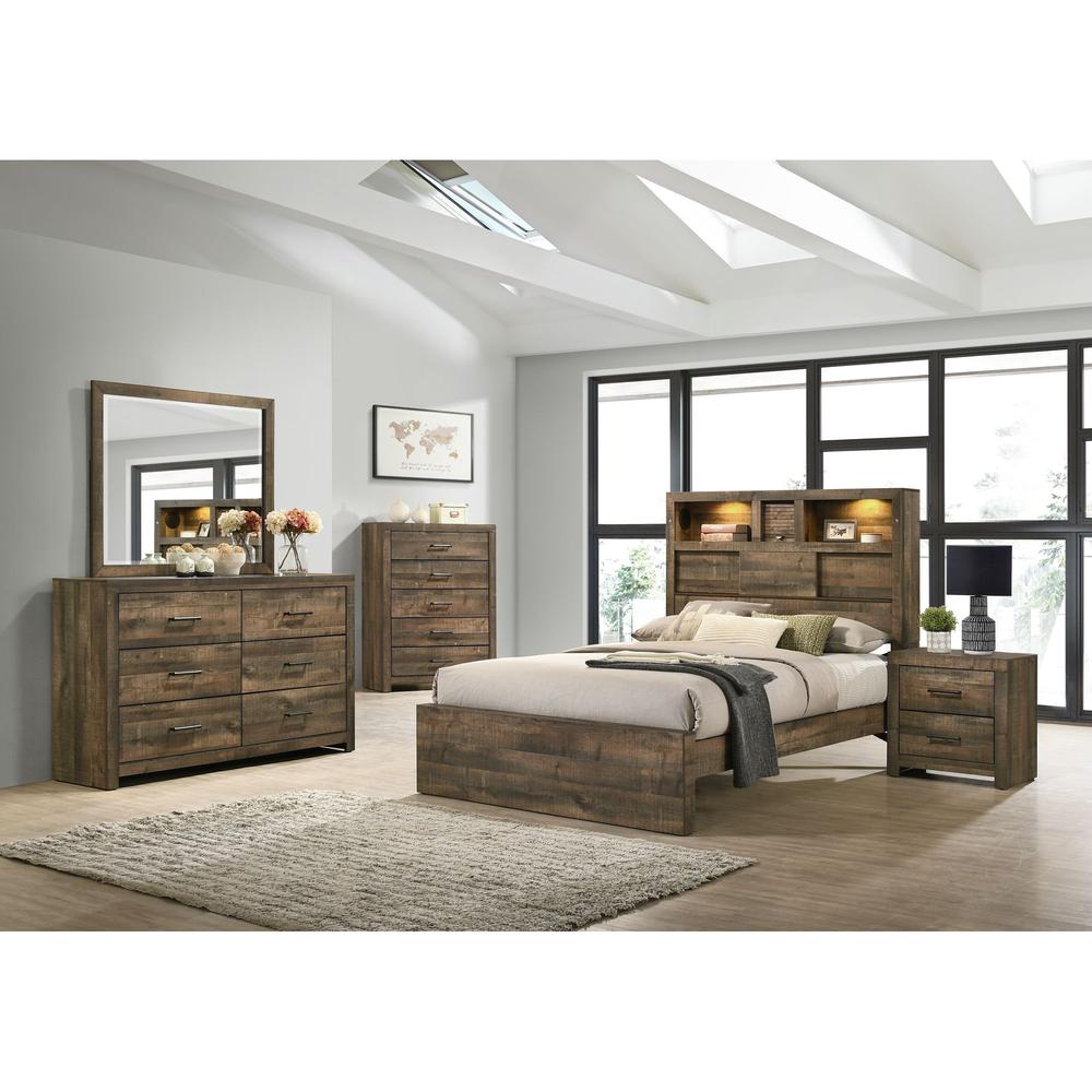 Beckett Full Bookcase Panel 5PC Bedroom Set with Bluetooth. Picture 2