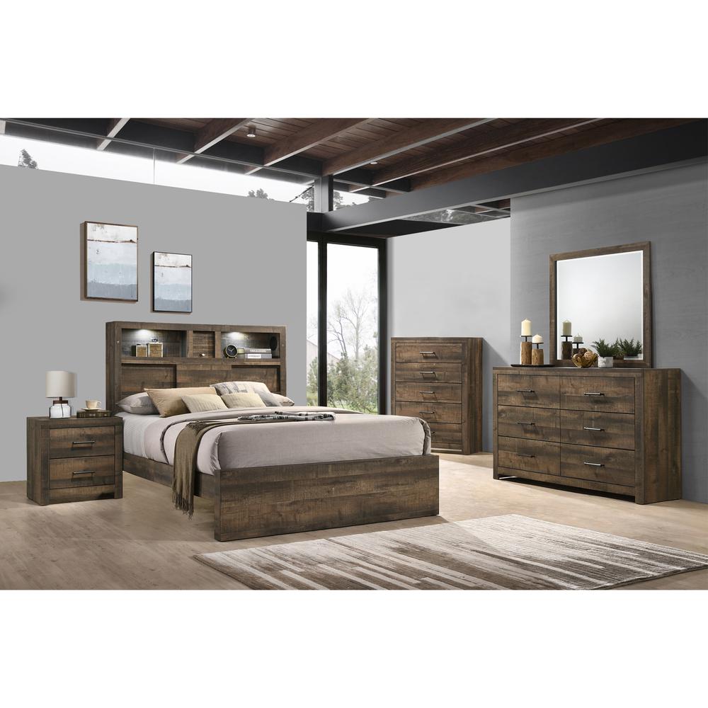 Beckett Queen Bookcase Panel 4PC Bedroom Set with Bluetooth. Picture 2