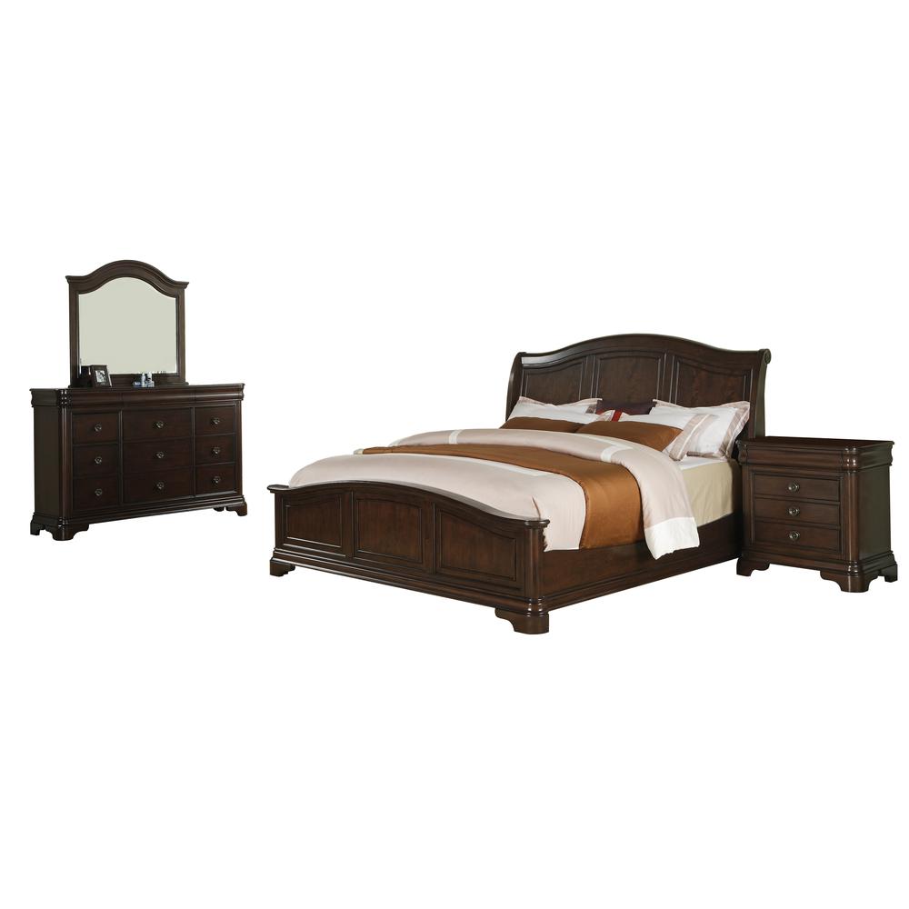 Conley Cherry King Panel 4PC Bedroom Set. Picture 1