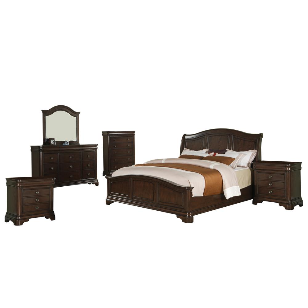 Conley Cherry King Panel 6PC Bedroom Set. Picture 1