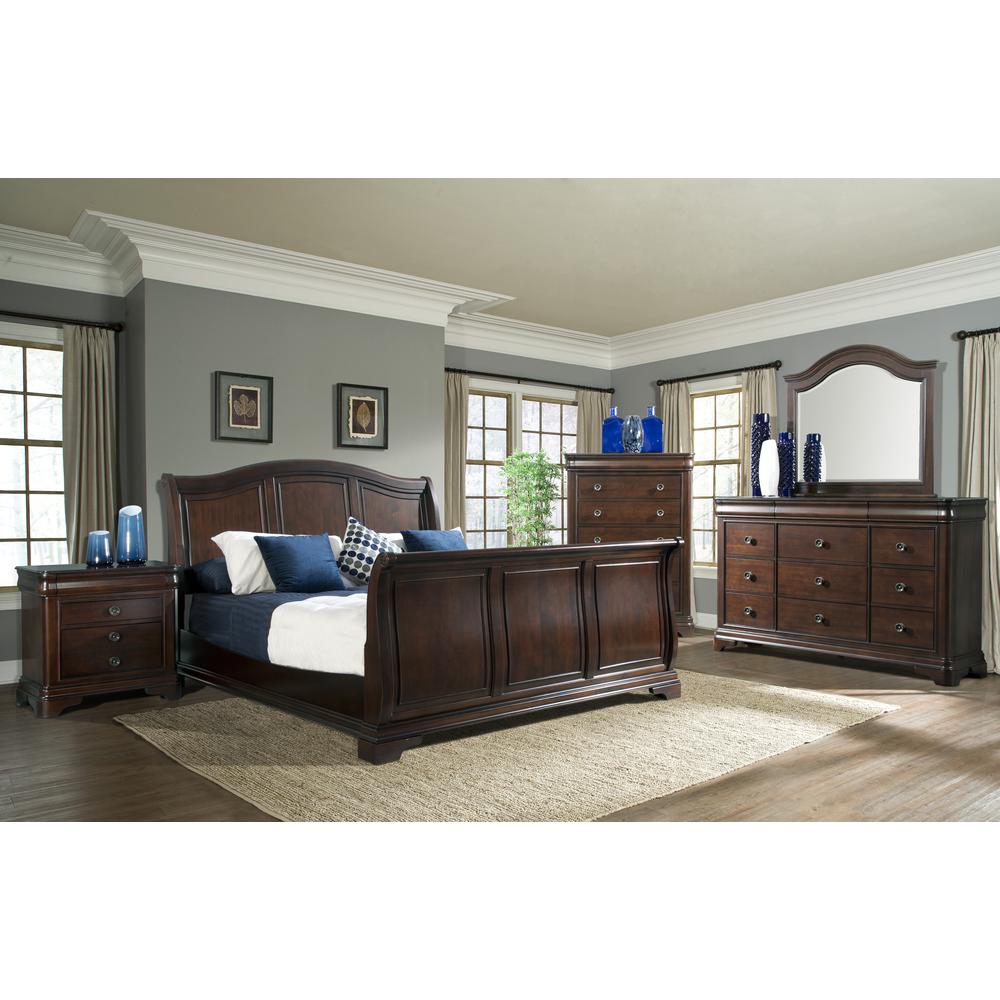 Conley Cherry King Sleigh 6PC Bedroom Set. Picture 11