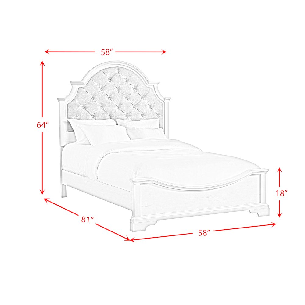 Ulysses Youth Full UPH Bed in White. Picture 7
