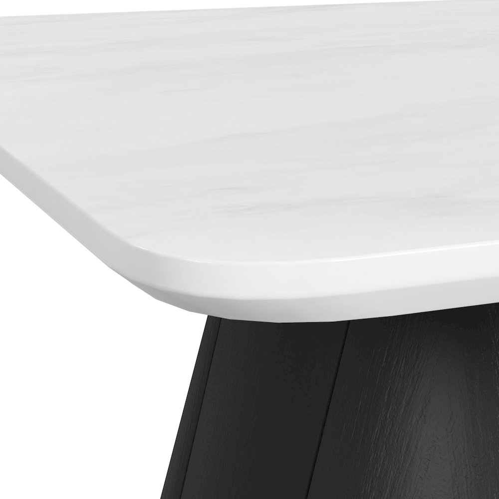 Yuri End Table in White and Black. Picture 3