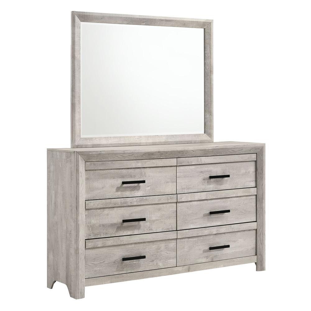 Keely Queen Panel 5PC Bedroom Set in White. Picture 4