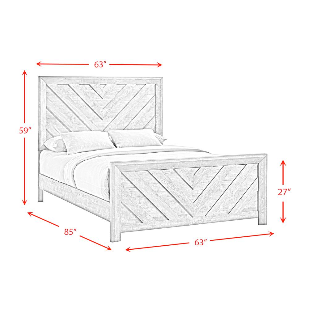 Keely Queen Panel 5PC Bedroom Set in White. Picture 7