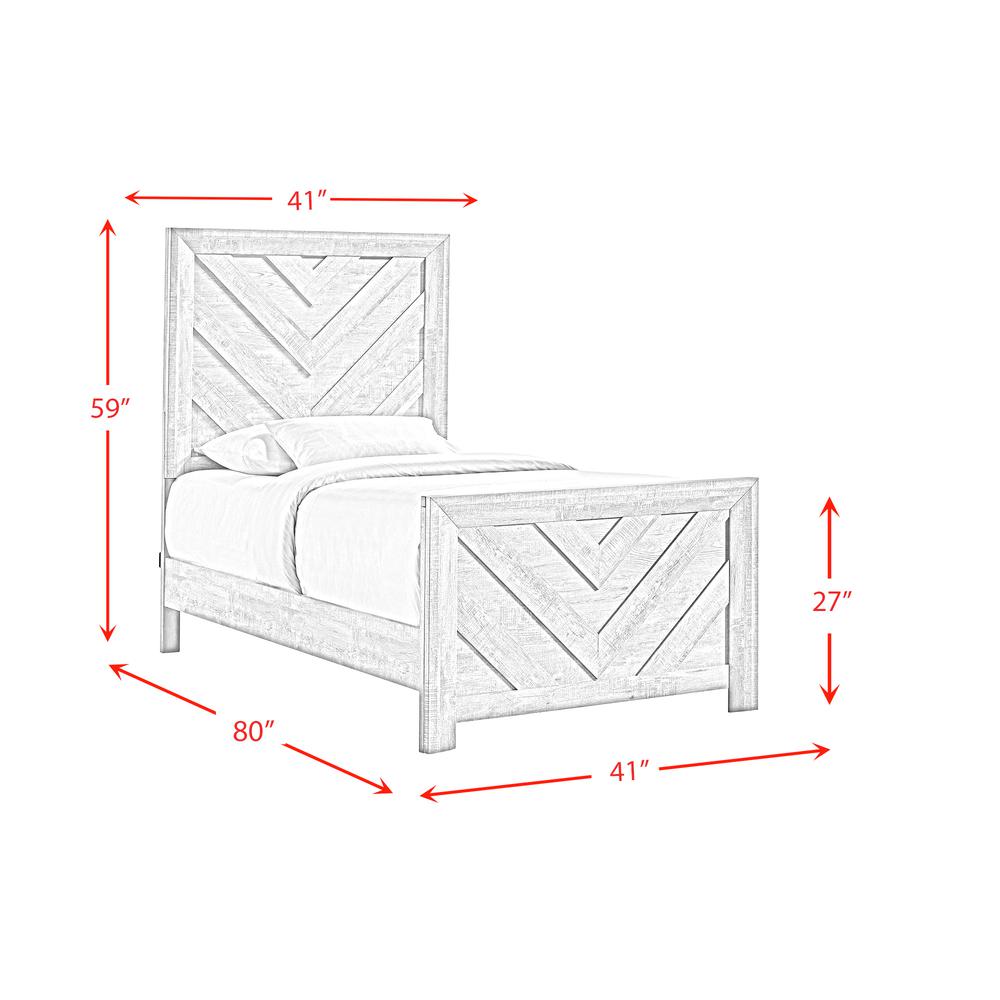 Keely Twin Panel 5PC Bedroom Set in White. Picture 7