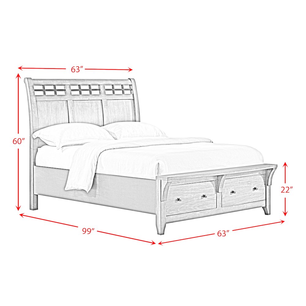 Joseph Queen Sleigh Storage Bed in Chestnut. Picture 10