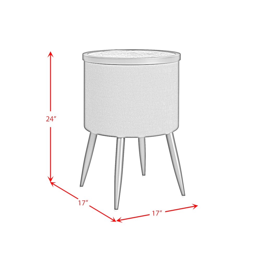 Halo Round Smart End Table in Black. Picture 8