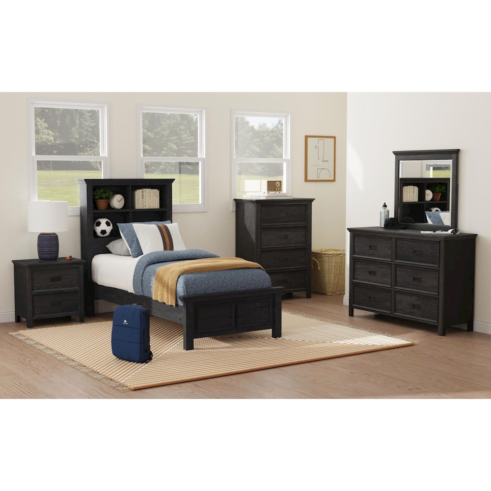 Hampton Kids Twin Bookcase Bed in Charcoal. Picture 7