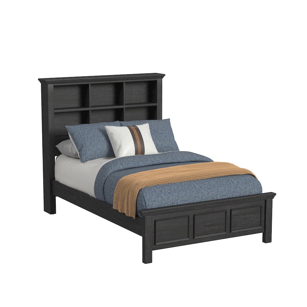 Hampton Kids Full Bookcase Bed in Charcoal. Picture 1