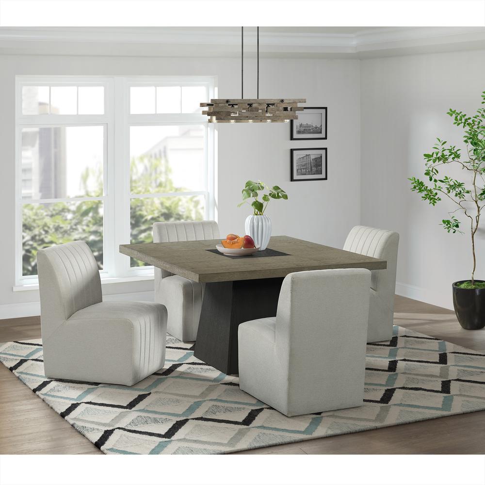 Rizzo Square Dining Table in Grey and Dark Espresso. Picture 7