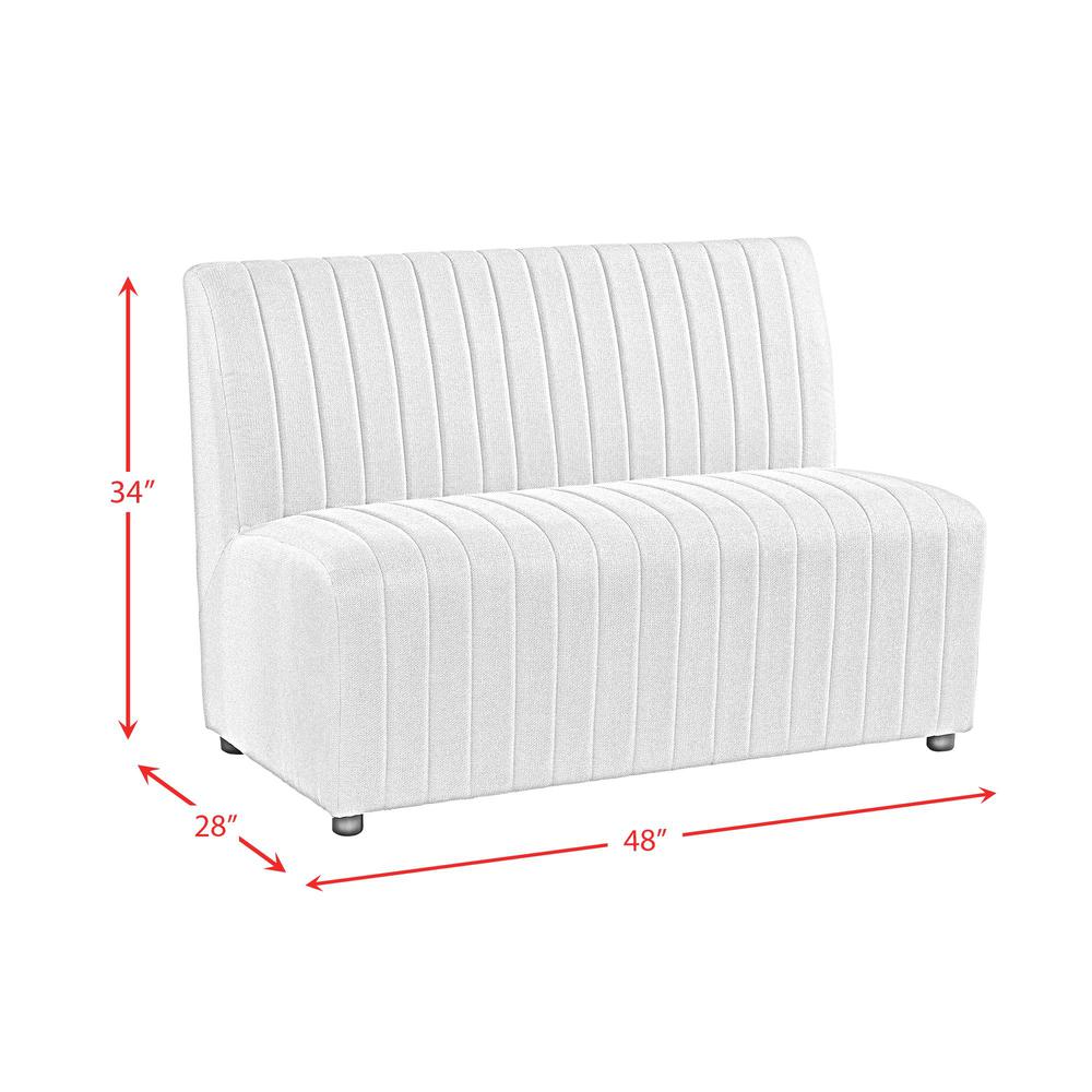 Rizzo Dining Bench in Beige Linen. Picture 3