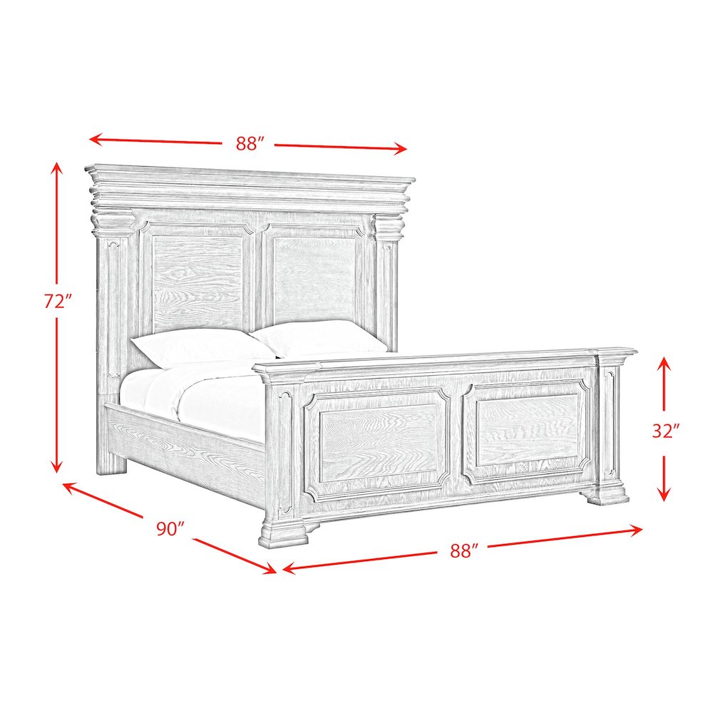 Paterson  King Bed in Grey. Picture 8