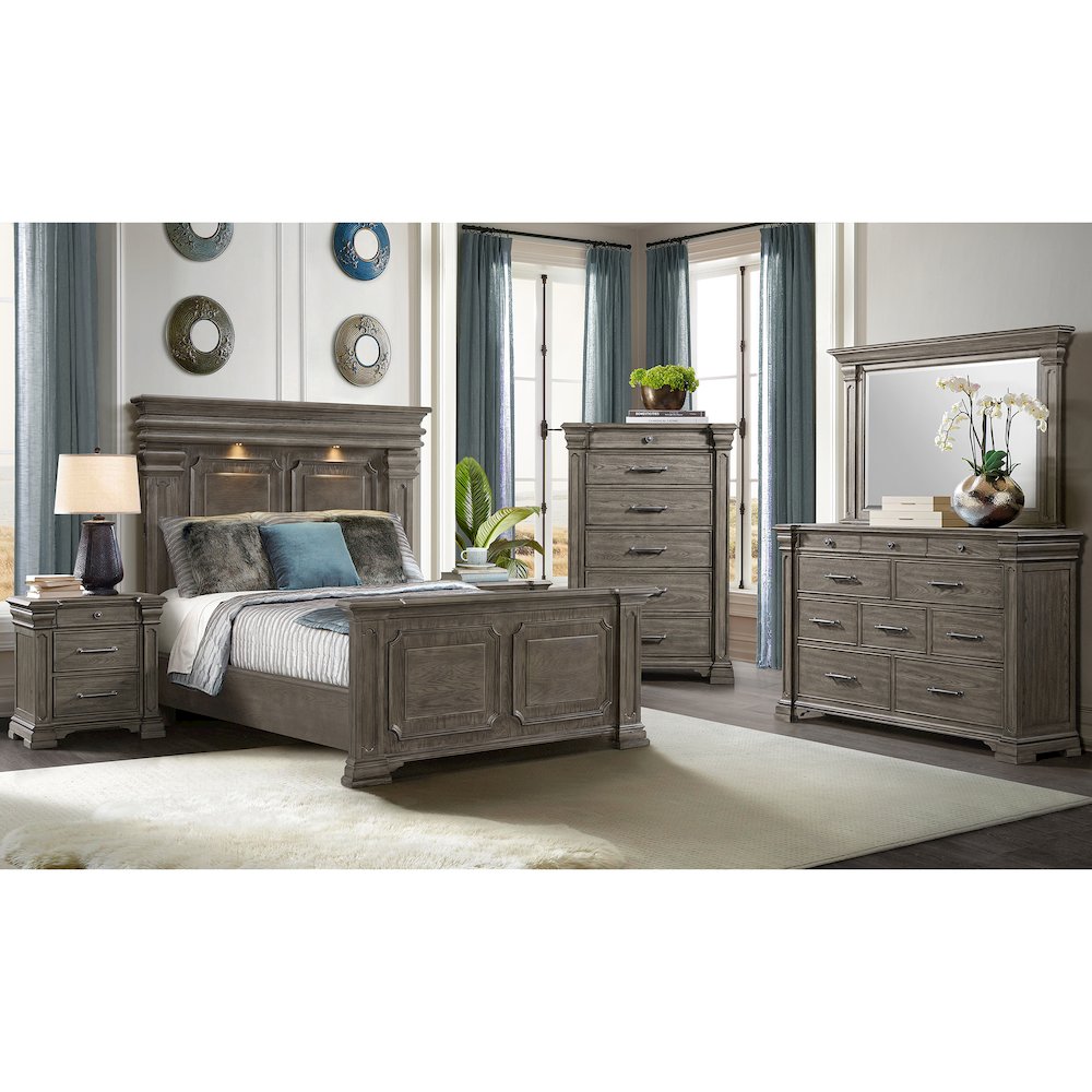 Paterson  Queen Bed in Grey. Picture 7