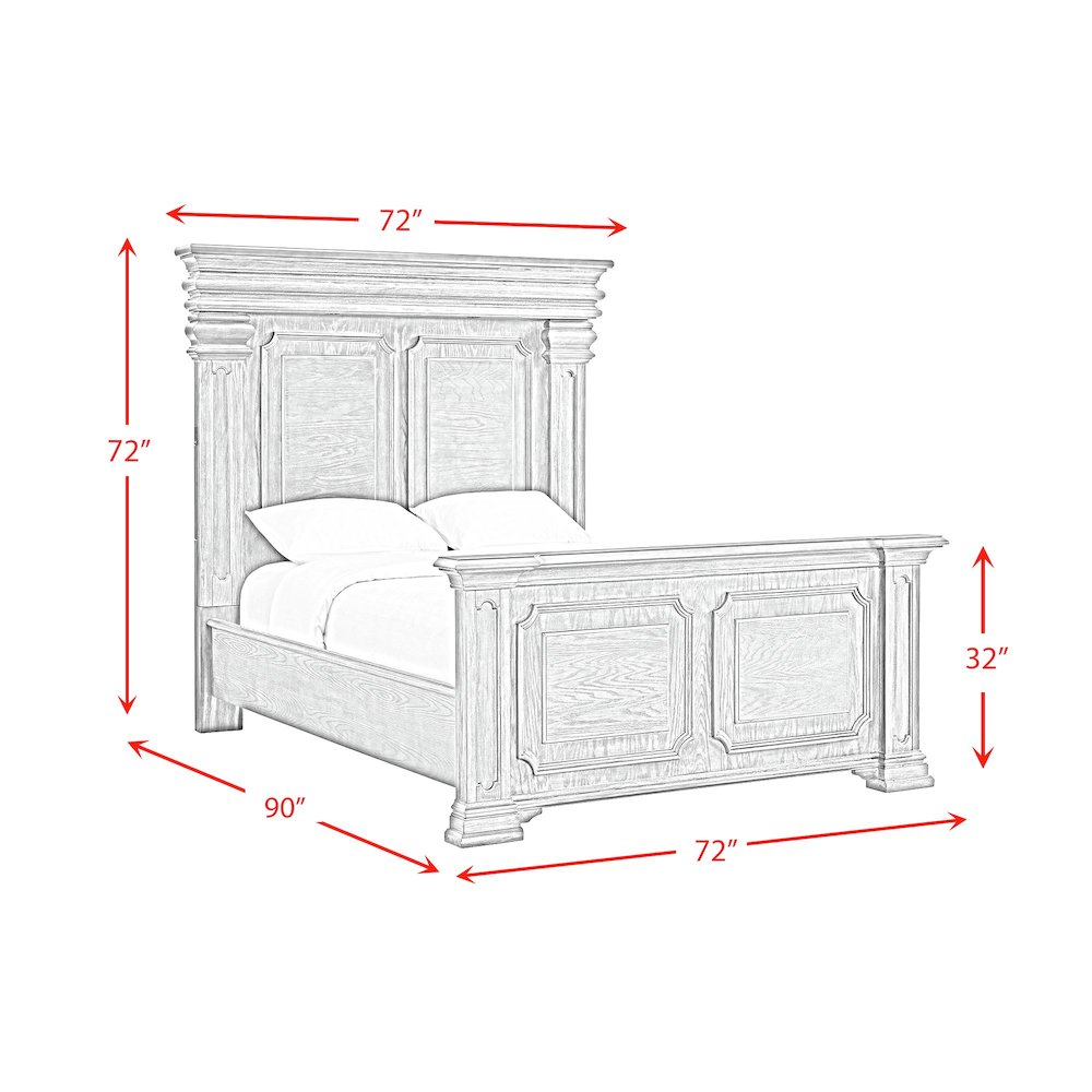 Paterson  Queen Bed in Grey. Picture 8