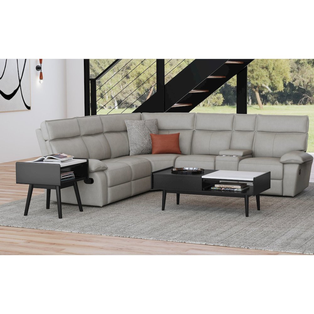 Indina 2PC Occasional Table in Black-Coffee Table & End Table. Picture 2
