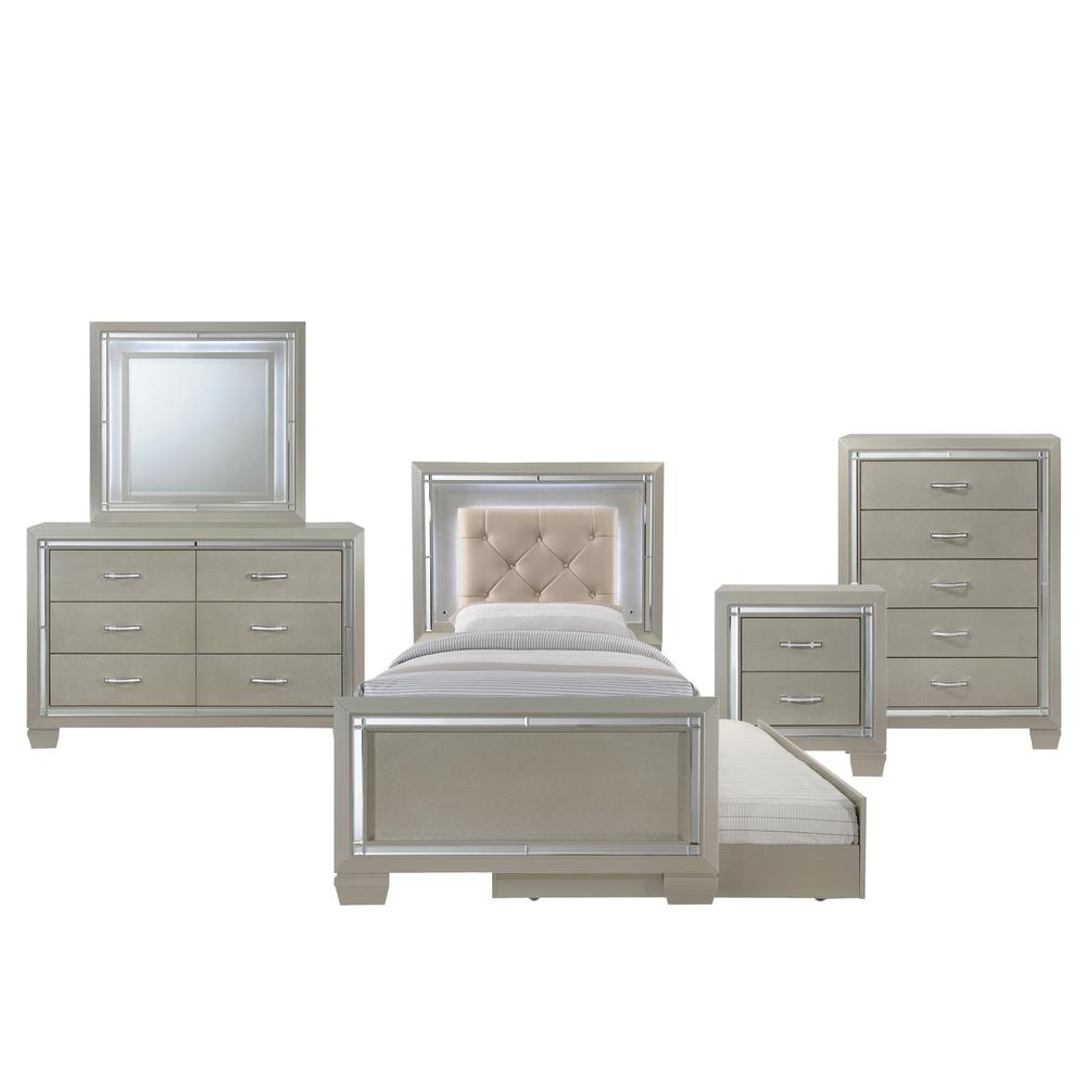 Glamour Youth Twin Platform Bed w/ Trundle. Picture 134