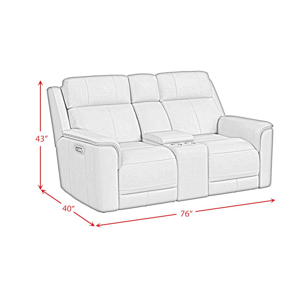 Power Motion Loveseat with Console, Power Headrest and Lumbar in Aline Butternut. Picture 8