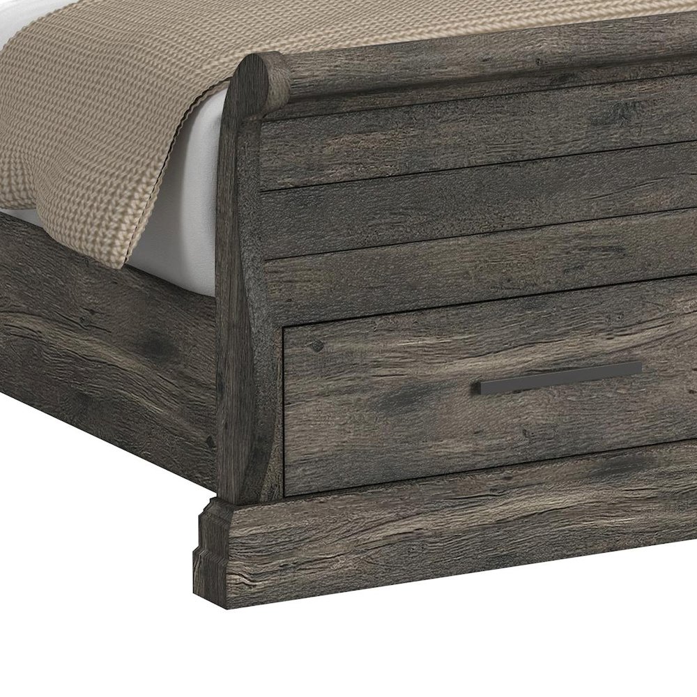 Park Ridge Twin Sleigh Storage Bed in Charcoal. Picture 5