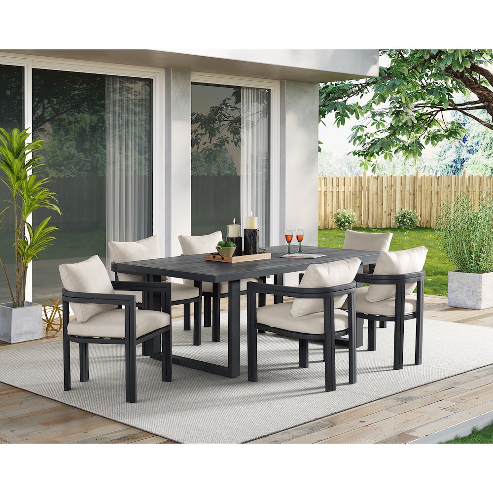 Playa Dining Chair - Dark Grey and Olefin Beige (2 Per Carton). Picture 8