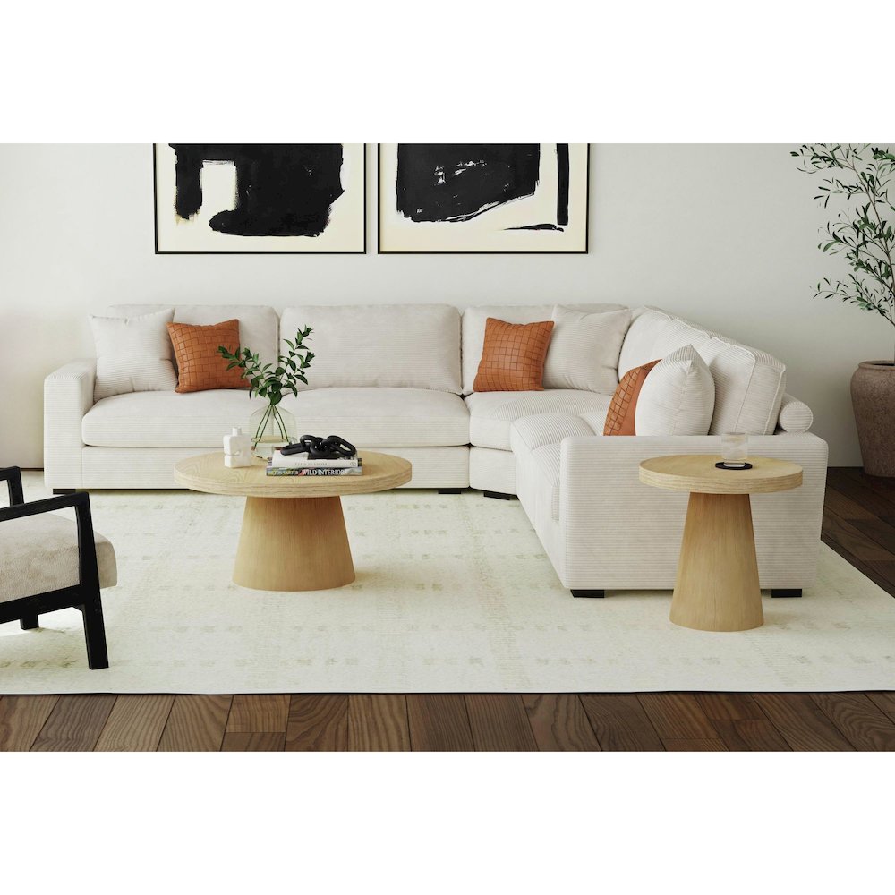 Canal 2PC Occasional Table Set in Natural-Coffee Table & End Table. Picture 2
