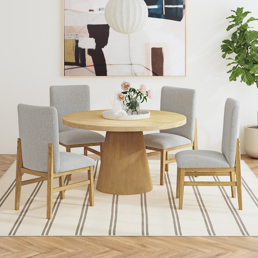 Canal 5PC Standard Height Dining Set in Natural-Table and Four Chairs. Picture 2