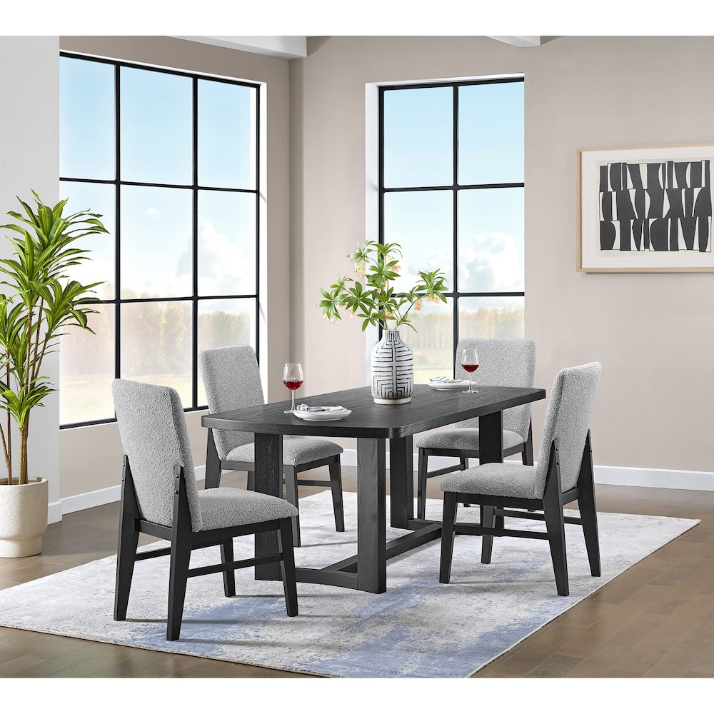 Portland Rectangular Dining Table in Black. Picture 7