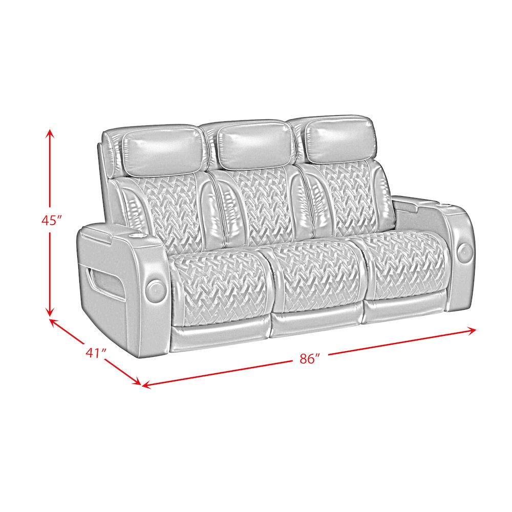 P3 Sofa with I Table, reading light, heat, massage, LED and speaker, Jett Black. Picture 13