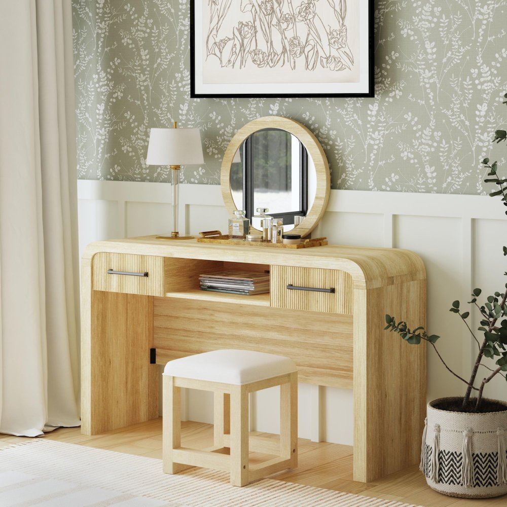 Ridgemont Dressing Table in Natural. Picture 6