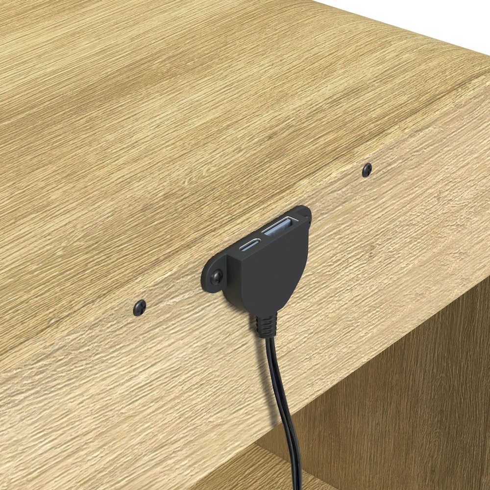 Woodridge End Table with USB in Natural. Picture 7