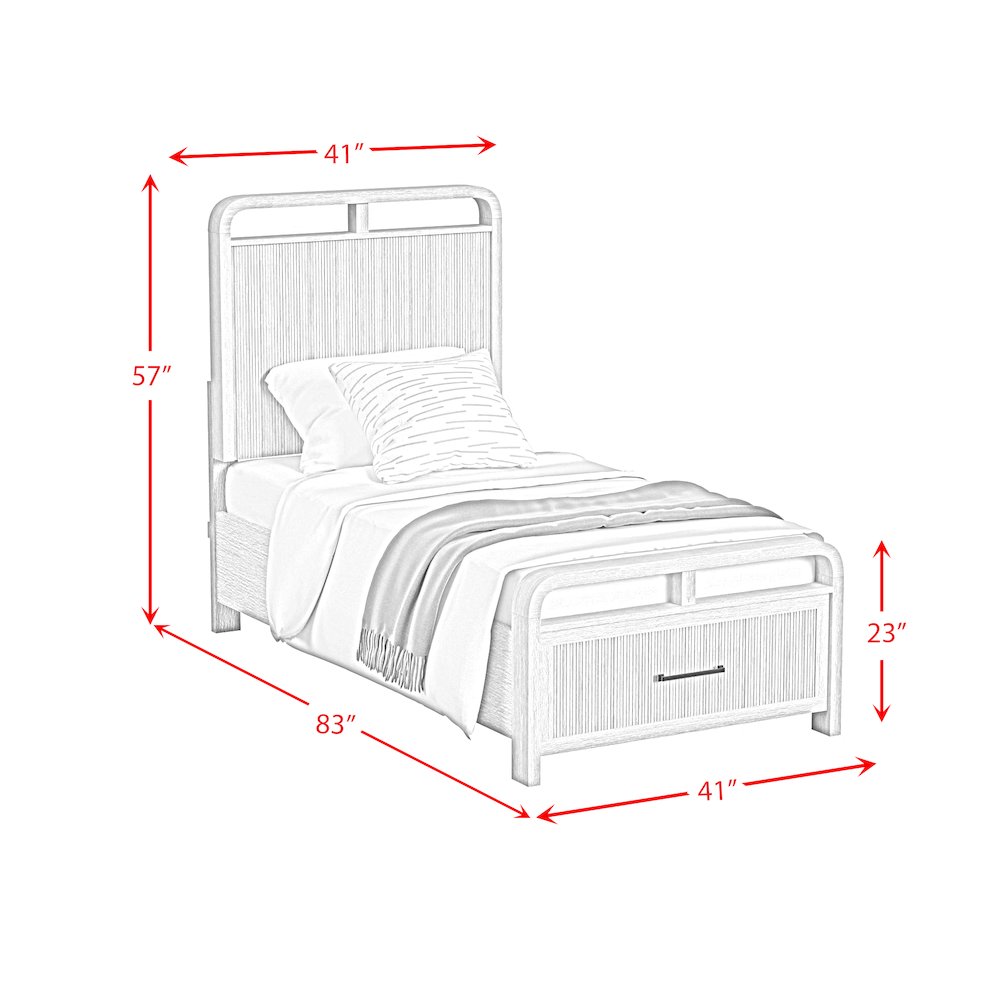 Ridgemont Twin Storage Bed in Black with Grain. Picture 8