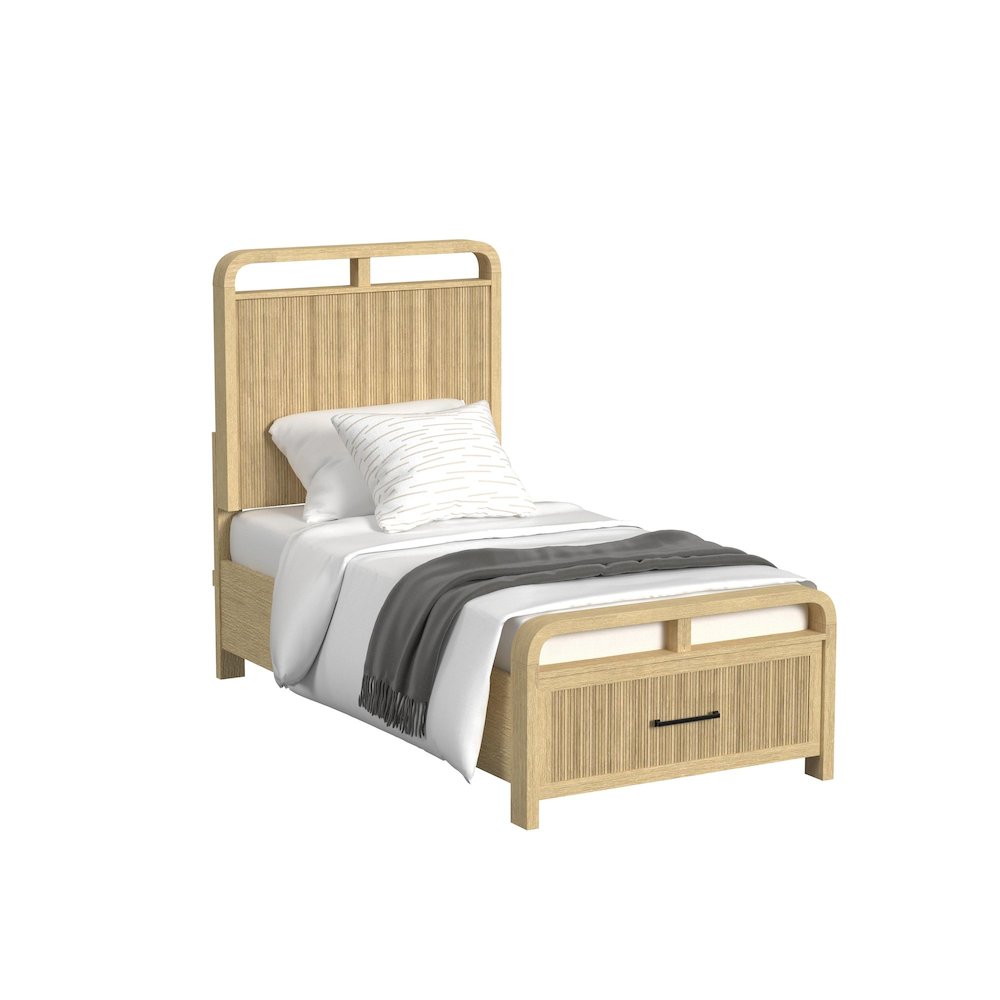 Woodridge Twin Storage Bed in Natural. Picture 1
