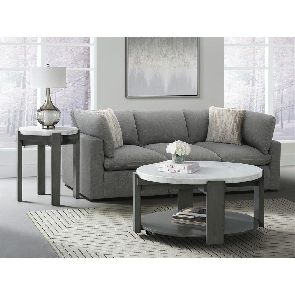 Rysa Round End Table in Grey. Picture 2