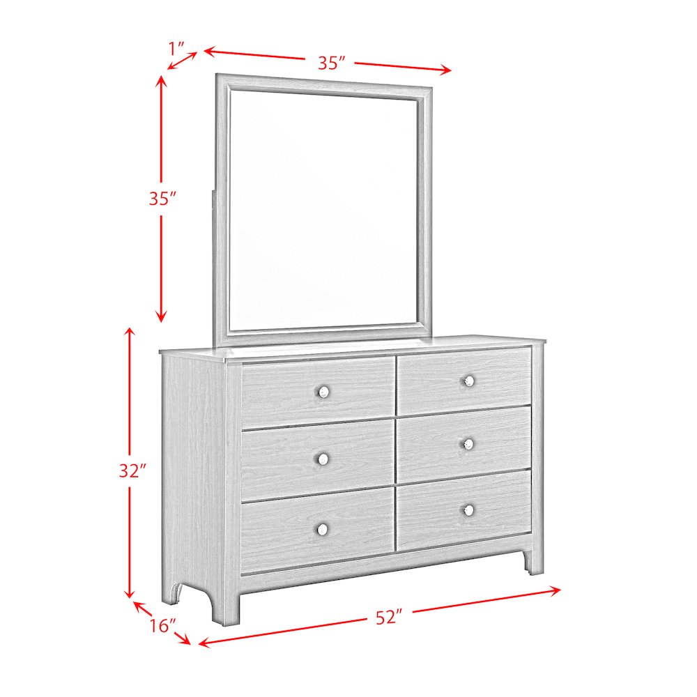 Santino Dresser and Mirror Set in Espresso. Picture 10