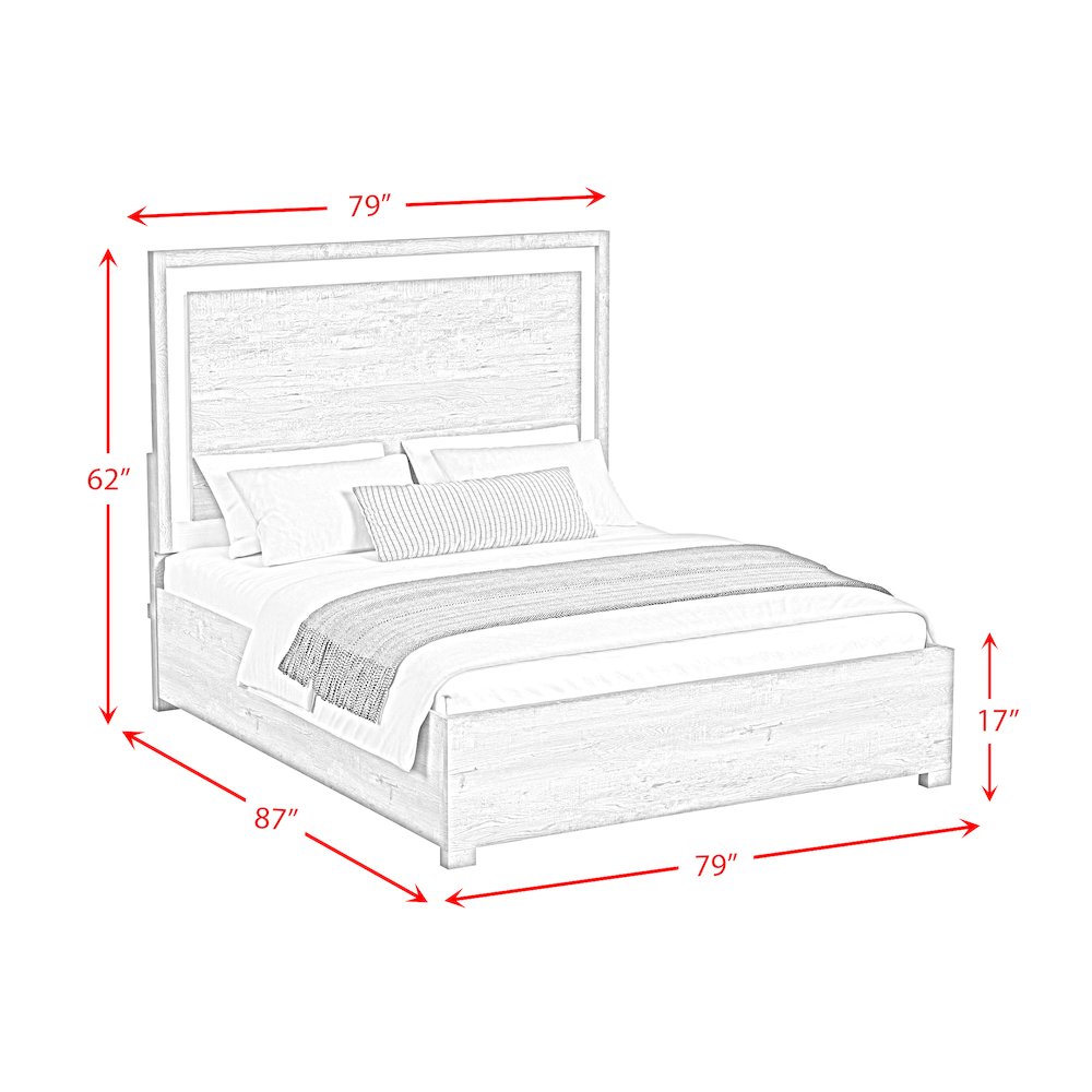 San Matteo King Bed with LED in Dual Tone. Picture 7